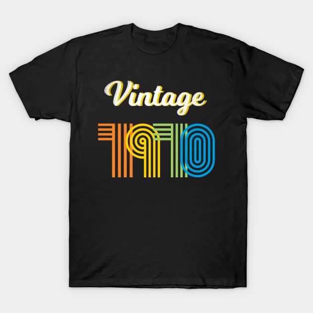 Vintage 1970 Birthday T-Shirt by Boo Face Designs